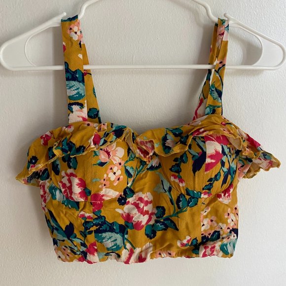 floral bustier crop top